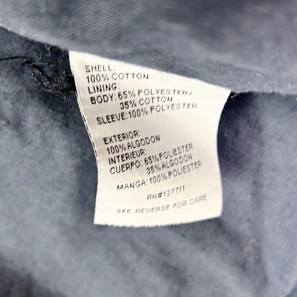 XRAY JEANS | 🧥Dark Navy Blue Brown Faux Leather Trim Multi-Pocket Jacket Coat - Picture 6 of 13